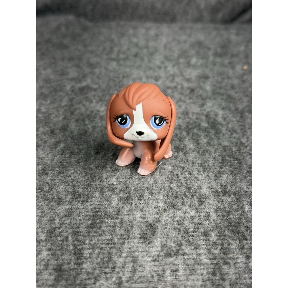 Hasbro Littlest Pet Shop Brown Dog Beagle #567 Figure 2007 Blue Eyes LPS Toy